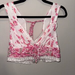 Altar'd State Pink Floral Crop Top